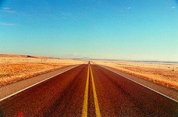 Looking north on US67 about 15 miles south of Marfa, Texas